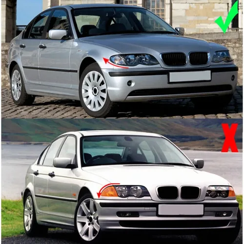 Imagen 2 del producto Cubiertas de lentes de luz de faro de coche para BMW Serie 3 E46 318i 320i 325i 4 puertas Sedan 2002-2005 cubierta de lámpara de faro