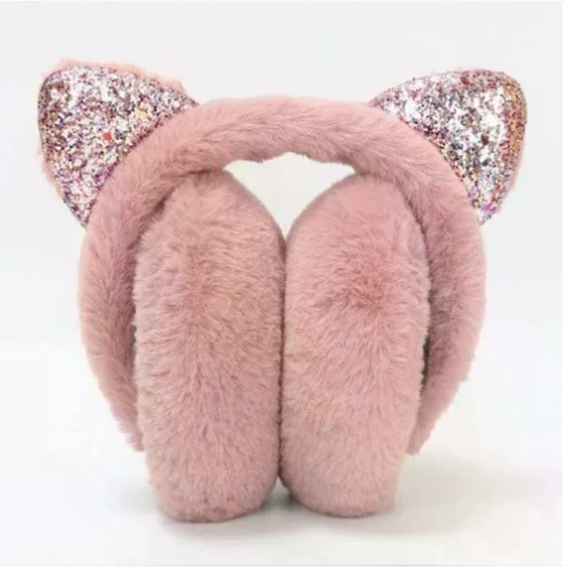 

Модные наушники с милыми мультяшными кошачьими ушками, теплые утолщенные наушники, зимние антифриз