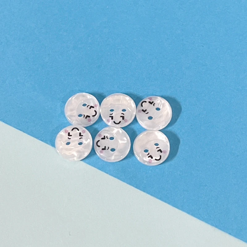 20pcs Shy Smiling Face Buttons Manhattan Craftsmanship Sewing Button Handsewn Buttons Children Shirt Sweater Clothing Accessory