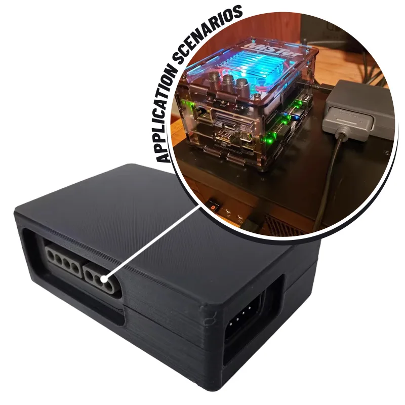 Adaptador de Interfaz USB Triple SFC/NES/MD a Tipo-C, Carcasa Impresa en 3D, Interfaz de Controlador de 7 Pines