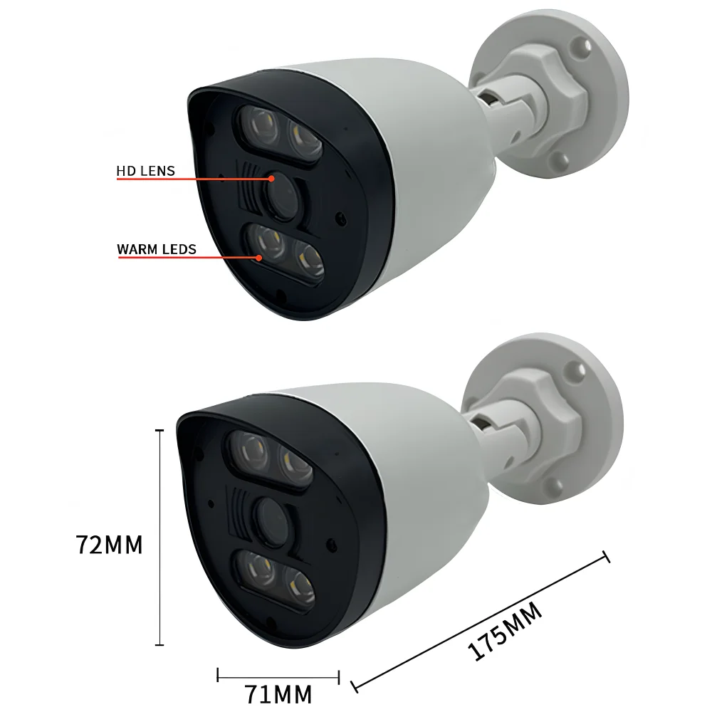 كاميرا 5MP 4MP AI IP POE مع ميكروفون بالأشعة تحت الحمراء كامل اللون ضوء مزدوج RTSP XMEYE خارجي مقاوم للماء تصميم شبه معدني ICSEE Suppor #5