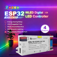 GLEDOPTO ESP32 WLED LED Strip Light Controller with 4 Outputs Ethernet Microphone UART Energy Saving Relay 20A Pluggable Fuse
