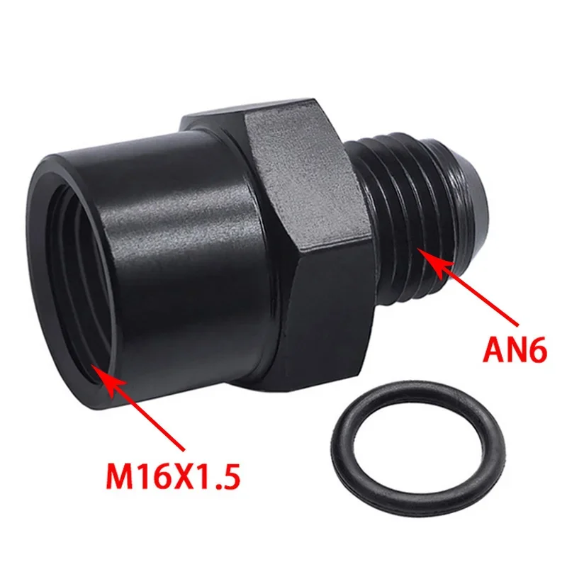 6AN Male Flare Fuel Line Adapter TBI Vortec 87-98 Truck to Female M16-1 5 Oring Power Steering Fitting