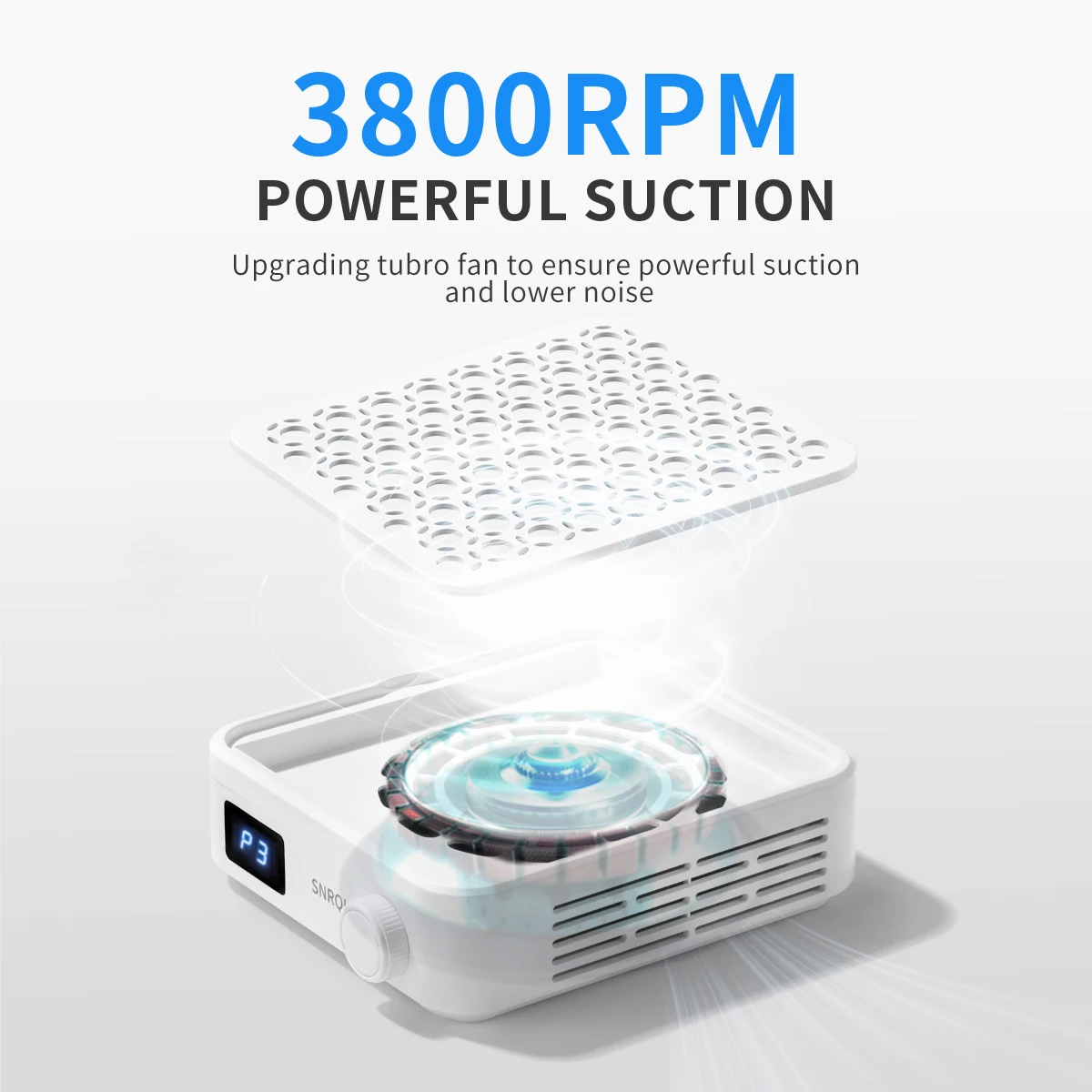 Turbinen-Nagelstaubsammler, bürstenloser Nagelstaubsammler, 3800 U/min Staubsauger mit 10 Filterpapiern und Staubbürste, Mini-Staubsauger, Nagelventilator, Staubsammler