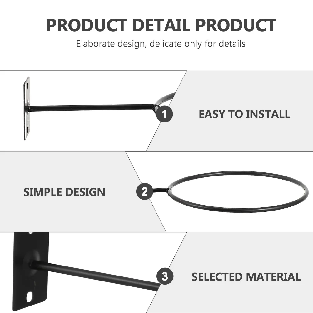 

2Pcs Wall Mounted Iron Balls Rack Display Stand Durable Storage for Home Black Wall-Mounted Balls Rack Football Stand