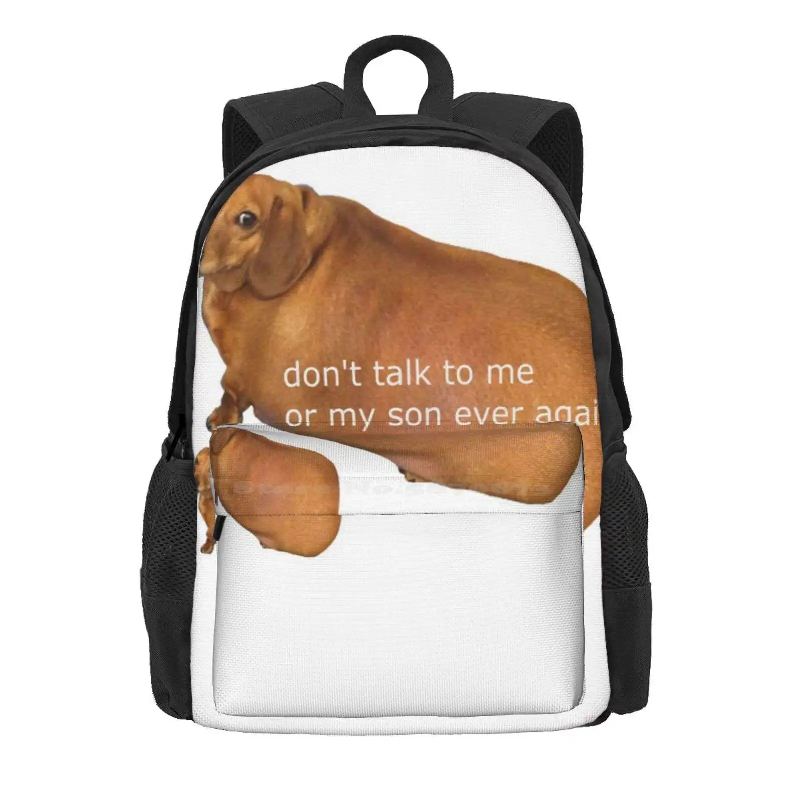 Don'T Talk To Me Or My Son Ever Again - Geek Hot Sale Schoolbag Backpack Fashion Bags Meme Funny Weiner Haha Tags More Money