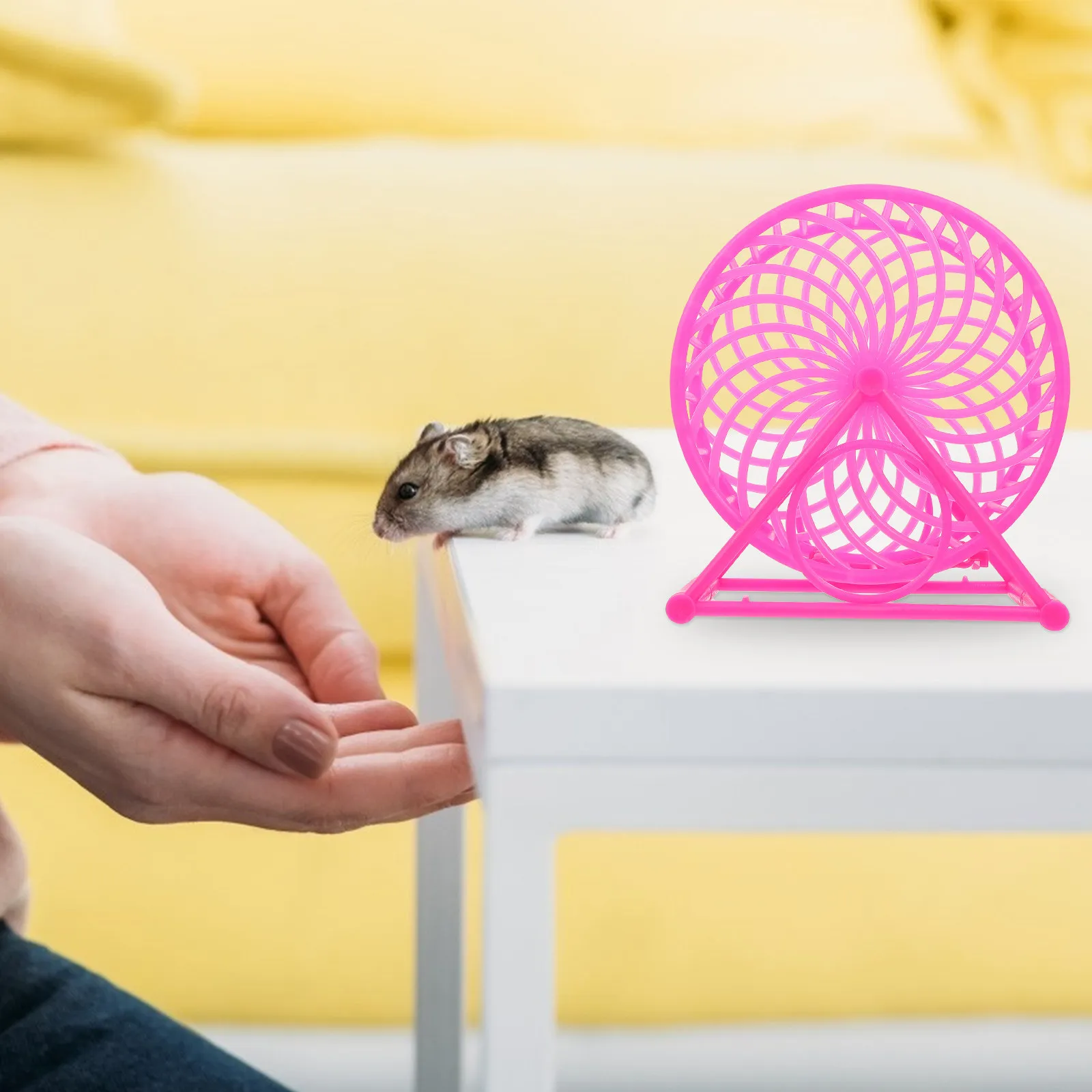 4Pcs Hamster Running Wheels Quiet Exercise Wheel Sturdy Plastic Small Pet Running Wheel for Hamsters Gerbils Ferrets Chinchillas