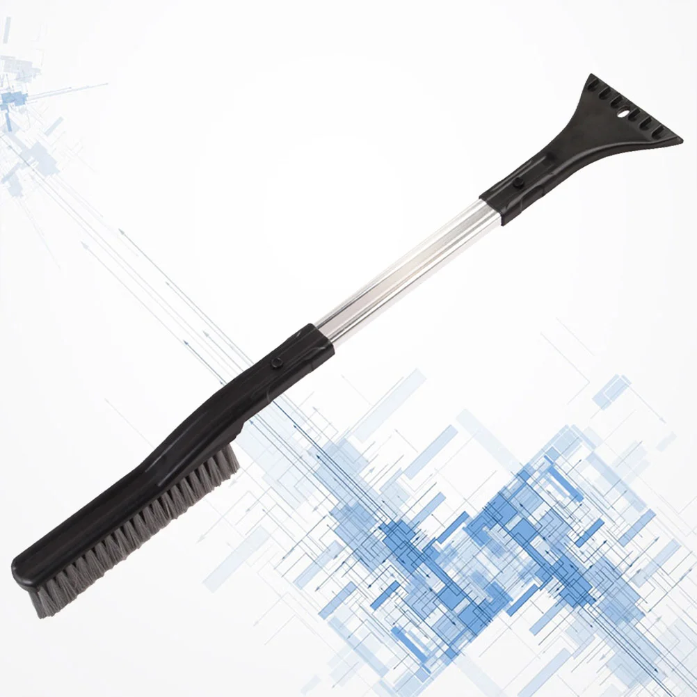 2 in 1 Car Deicing Defrosting Snow Scraper and Snow Brush Long Aluminium Alloy Handle Bush Hair for Auto Ca