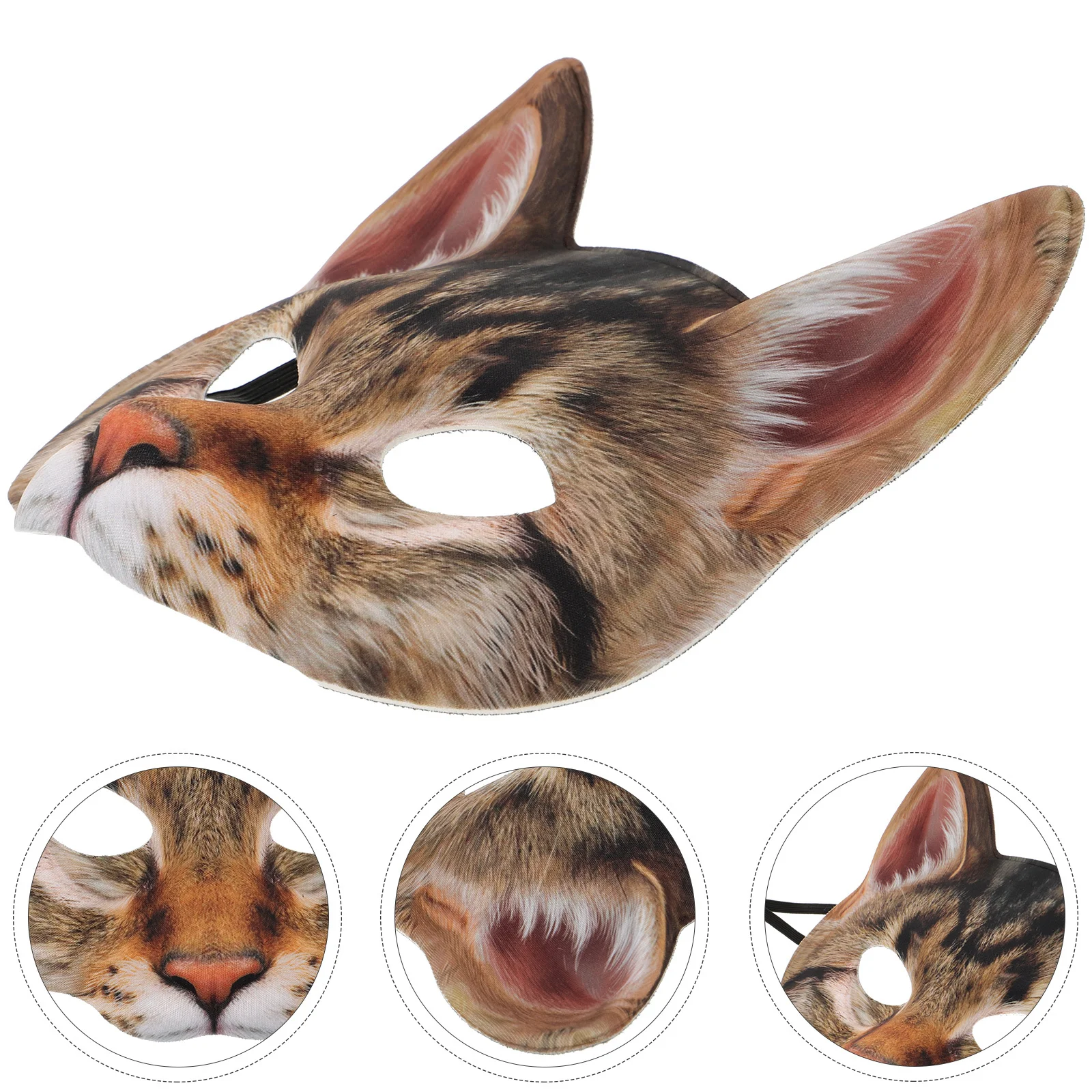 

1Pcs Cat Mask Half Eyes Eva Fabric Cosplay Face Mask Funny Costume Masquerade Halloween Carnival Banquet