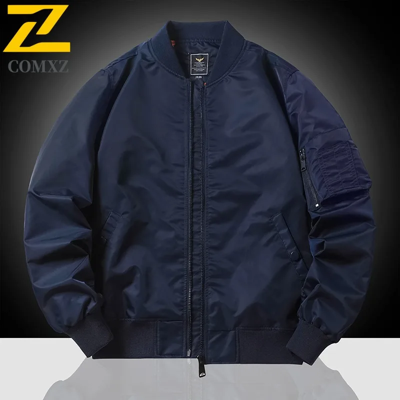 

Utility Wear Aviator Jacket for Men Solid Color American Style Oversized Versatile Workwear Ribbed Cuff Street Fashion Coat​