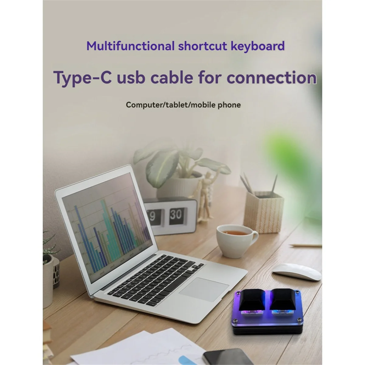 ATP-2 Key Mini Keyboard Copy & Paste Programmable Custom OSU Gaming Mechanical Keyboard with RGB Light