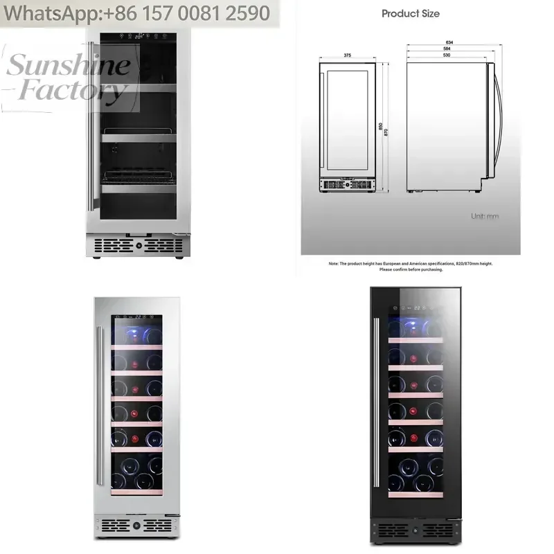 Wholesale Single Zone Mini Cooler Compressor Constant Temperature Wine Fridge Embedded Recessed R600a