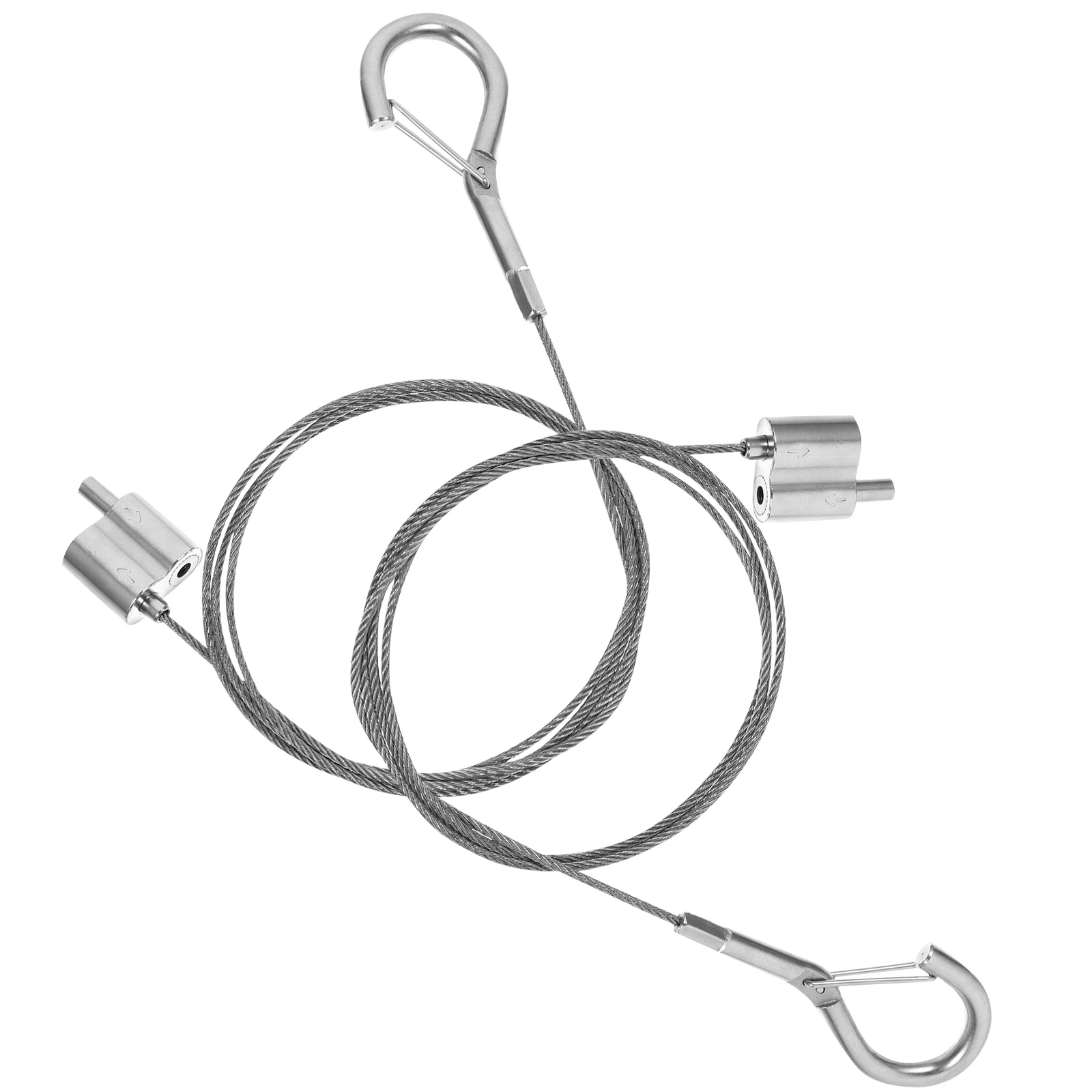 

2Pcs 2mm Steel Cable Picture Hanging Wire Kit 6mm Hooks for Photo Frames Decor Adjustable Tensioner Hardware