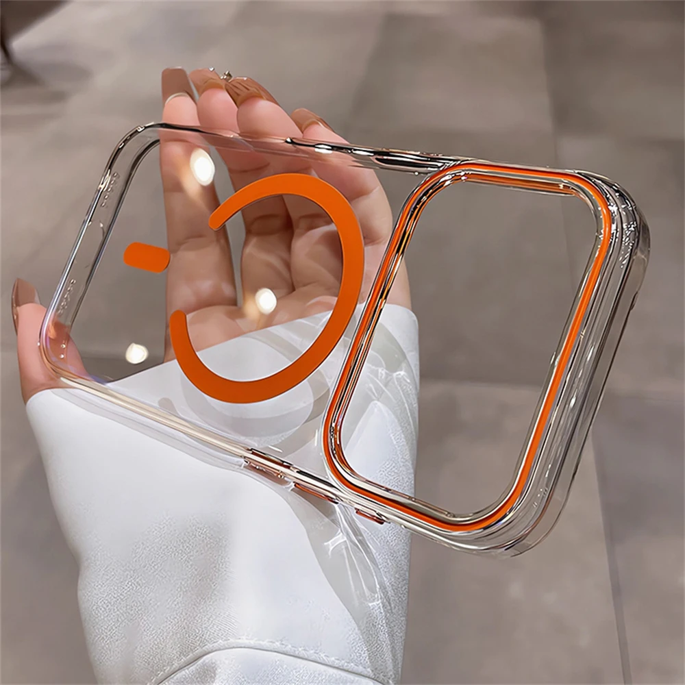 Transparente ultradünne PC-Hülle für MagSafe Magnetische Hülle für iPhone 18 17 16 15 14 13 Pro Max Plus Air Candy Color Stoßfeste Abdeckung – Detail 5