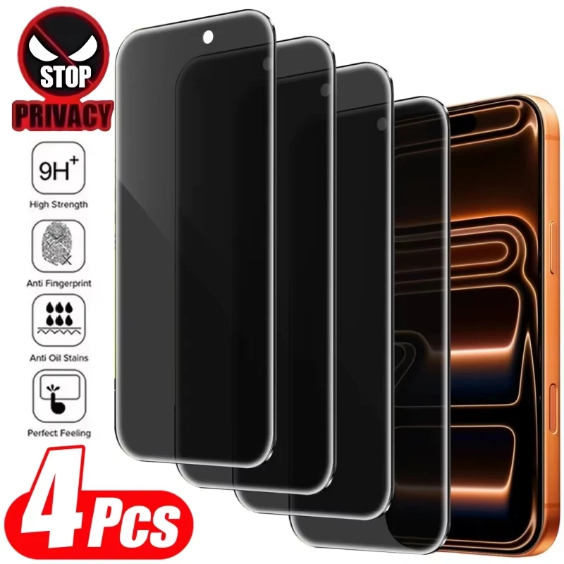 1/4Pcs Privacy Tempered Glass Screen Protectors For iPhone 18 Pro 17 Pro Max 16 15 14 13 12 Mini 11 Air XR XS 7 8 Anti Spy Film