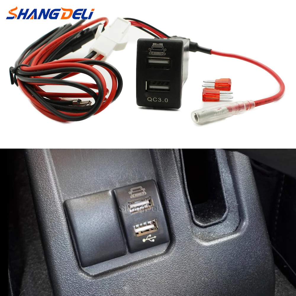 

Car USB Charger PD Quick Charge QC3.0 Phone Charging Adapter Outlet Button for Suzuki Jimny Modification Parts