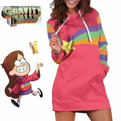 Anime Gravity Falls przebranie na karnawał Mabel Pines Cosplay bluza z kapturem długi płaszcz sweter dorosłe kobiety bluza kostium na Halloween