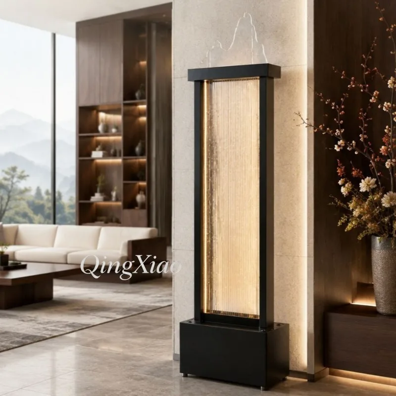 Modern Floor Standing Water Wall Fountain Indoor Decor For Living Room Office Lobby Courtyard Landscape Ornament Home Decoration