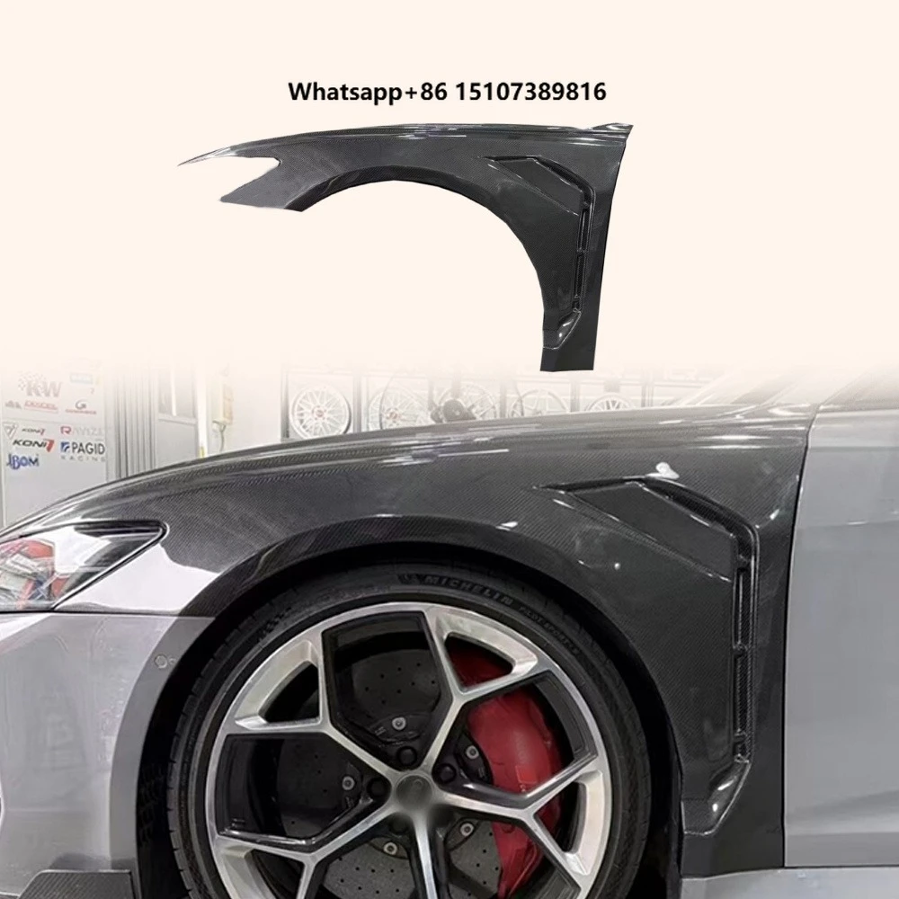 For RS6 C8 19-26 Carbon Fiber M Type Front Bumper Side Vented Fender Pair