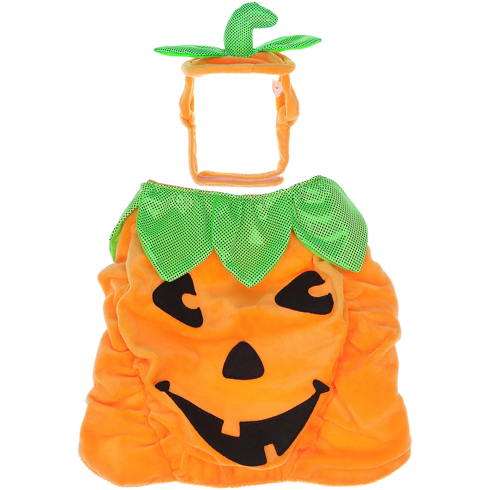 

Halloween Pumpkin Costume For Pets, Adjustable Glue Design, Soft Polyester Fabric, Cute Head Shape, Festival Style Cat Dog Dress