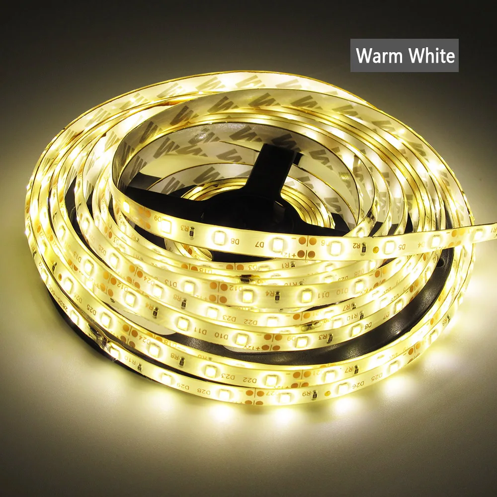 New 5meter/pack LED Strip Light Garland Gaskets 5m SMD 2835 Flexible DC 12V Diode Tape Wire Christmas Lamp 300LEDs