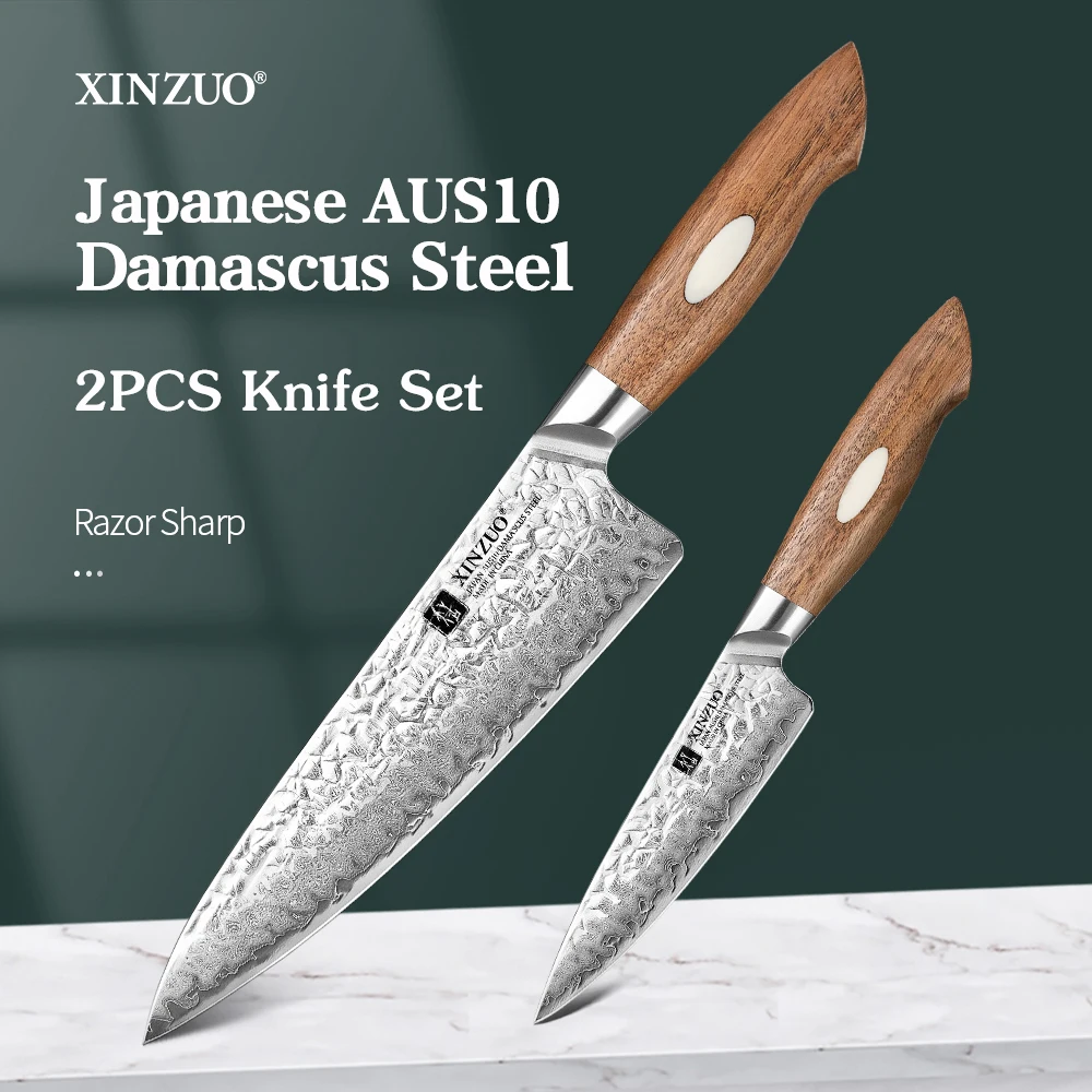 XINZUO 2PCS Knife Set Japan Damascus Steel  5