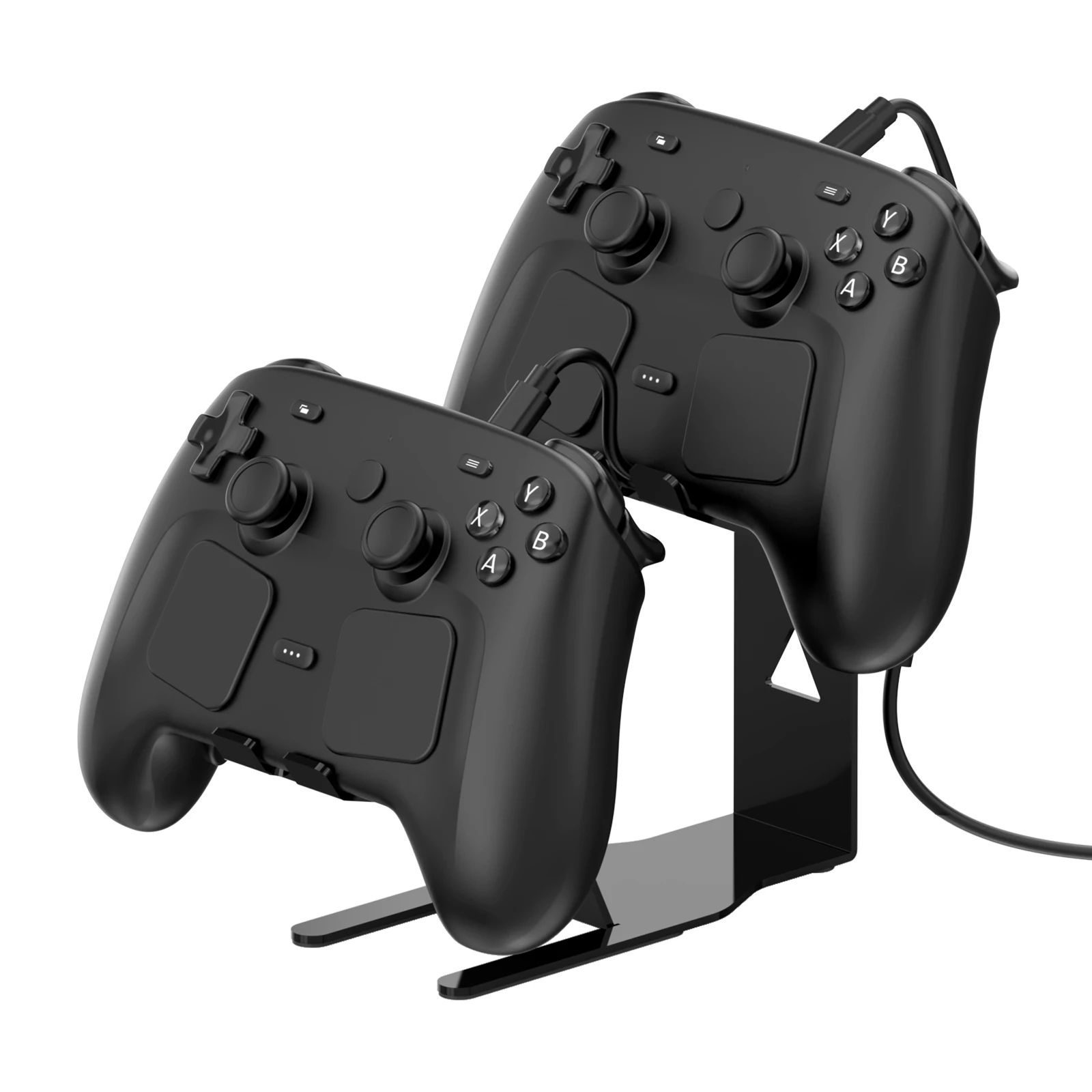 Metal Stand with Dual Game Controller +Dual Type-C Cable JYS-SDM012,Iron Dock for Steam/PS5/XBX/Switch Pro,Gamepad Holder