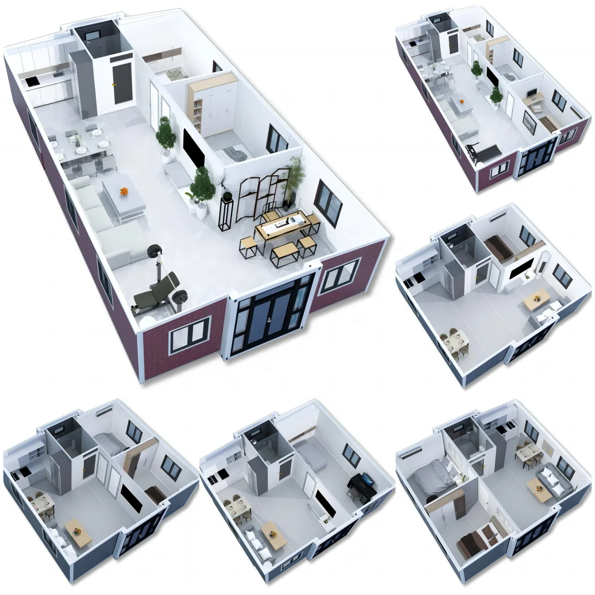 Quick Installation 20ft 40ft 3 Bedroom Folding Prefab Container Houses Foldable Container Prefabricated Homes