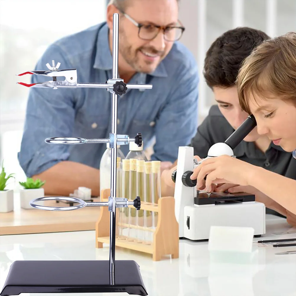 Experimental Bench Iron Stand Ring Clamp Laboratory Flask Test Tube Rack Stainless Steel Table Rod with Clamps Holder