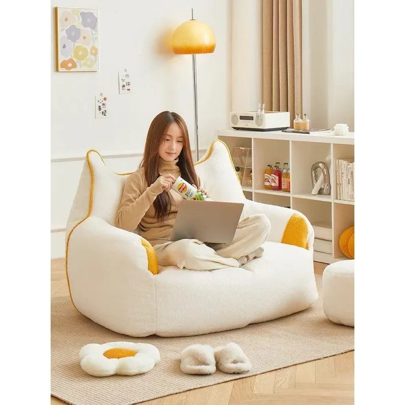 Lazy sofa can sleep Internet celebrity single small sofa chair bedroom tatami caterpillar balcony leisure chair