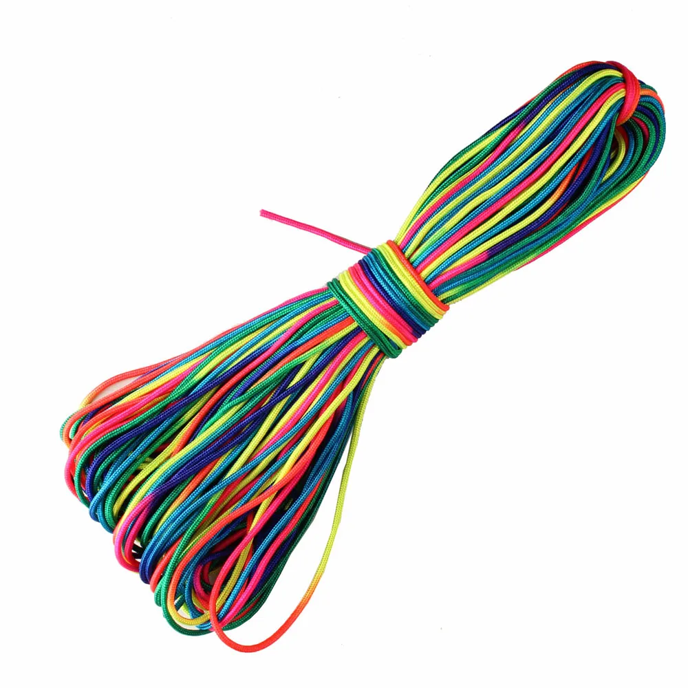 CAMPINGSKY Paracord Rainbow 2mm Nylon 1 pasmo rdzeń narzędzia do pracy na zewnątrz liny kempingowej linka spadochronowa sprzęt biwakowy