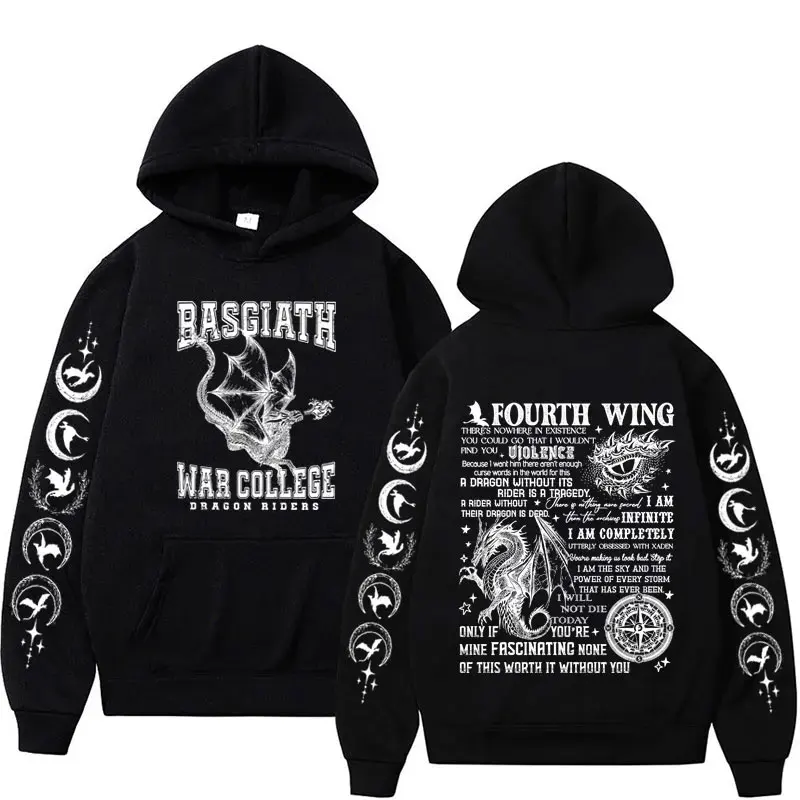 Men's Xaden Riorson House Hoodie Iron Flame Dragon Knight Fourth Wing Emblem Fashionable Cool Loose Autumn-Winter Warm Hoodie view 2