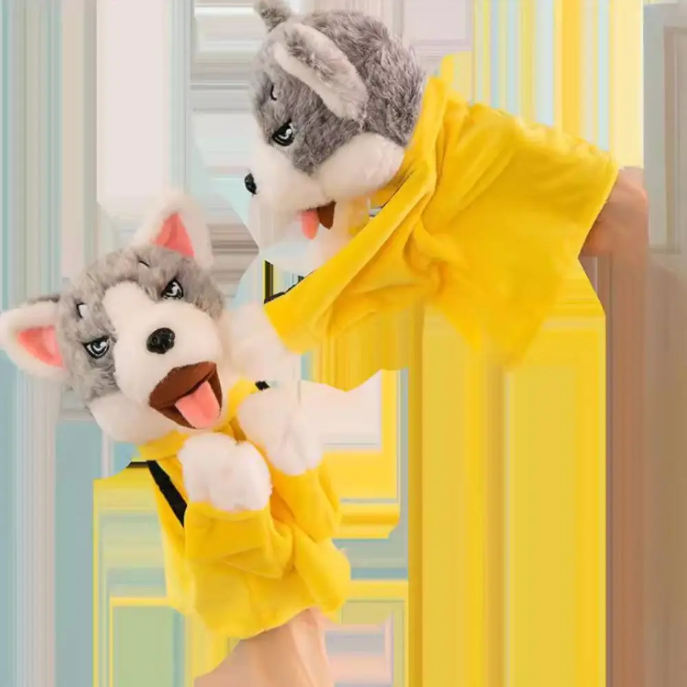 Muppet Kung Fu Boxing Husky Finger Doll Battle Sound Husky Hand Puppet 25cm Cute Kung Fu Animal Toy Kids Toy