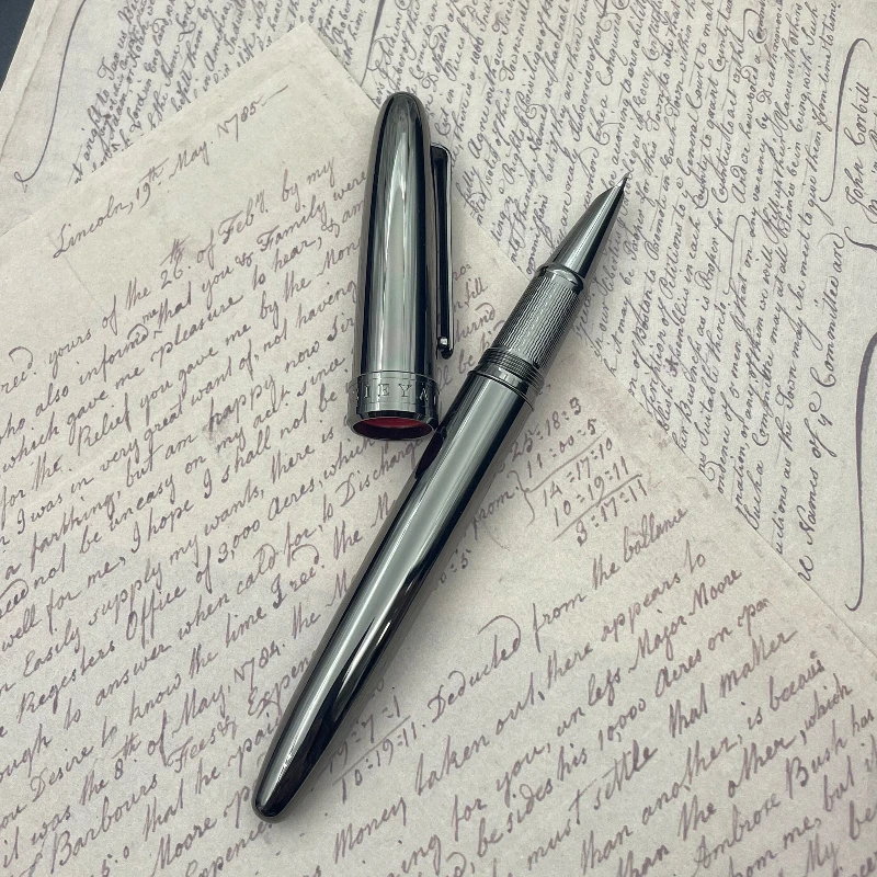 

Немецкая импортная металлическая перьевая ручка из нержавеющей стали с каплевидным пером, премиум-класса, серая, с темным наконечником-торпедо, длинный ножевидный наконечник для каллиграфии