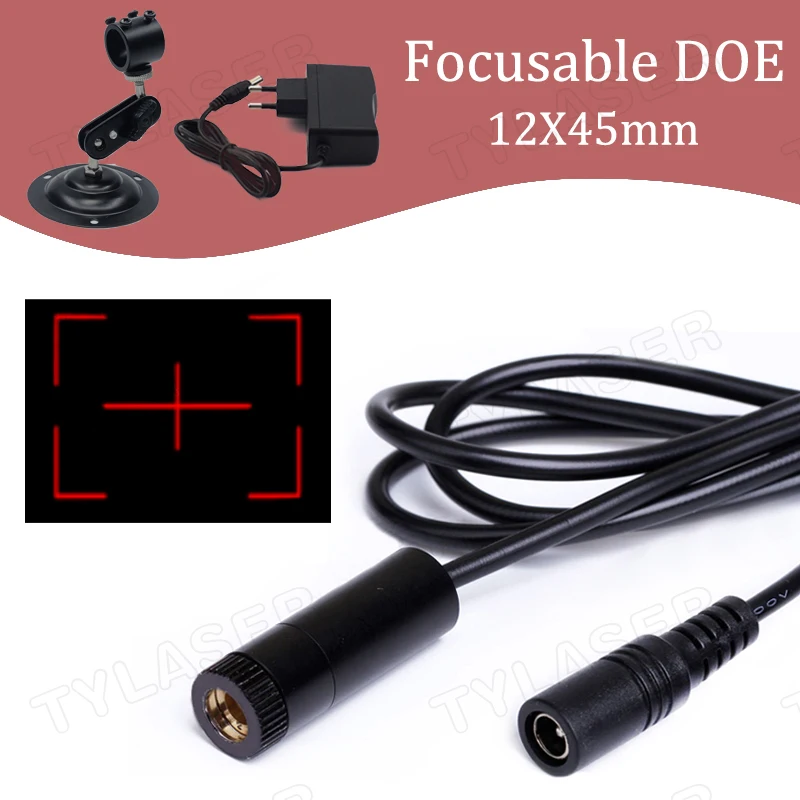 Red Viewfinder Focusable DOE D18x65mm 635nm Laser Module 10mw30mw 50mw 100mw for Cutting Positioning（Free with Standard Bracket）