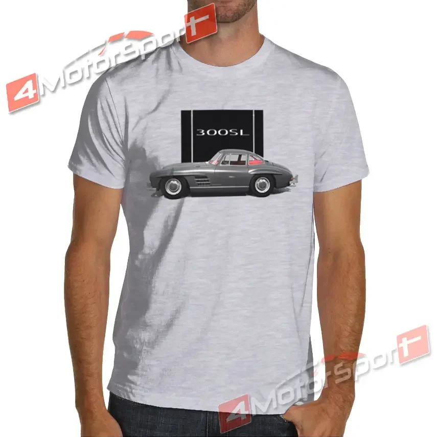 New Summer Cool T-Shirt German Car Fans-Benz 300 Sl Gullwing Retro Racings T-Shirt Cotton Tee Shirt Custom Aldult Teen Unisex