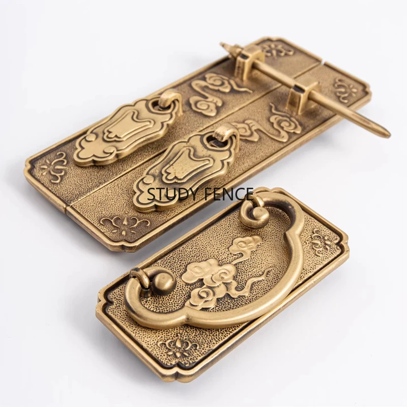 Chinese Style Metal Wire Drawing Antique Style Handle Solid Wood Furniture Drawer Cabinet Door Brushed Hardware Accessories