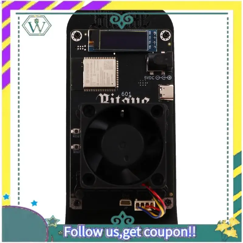 

НОВЫЙ Bitaxe Gamma 601 BTC Solo Miner 1,2TH/S 18-22 Вт BM1370 Asic Chip от Antminer S21 Pro Bitcoin Crypto Miner Черный