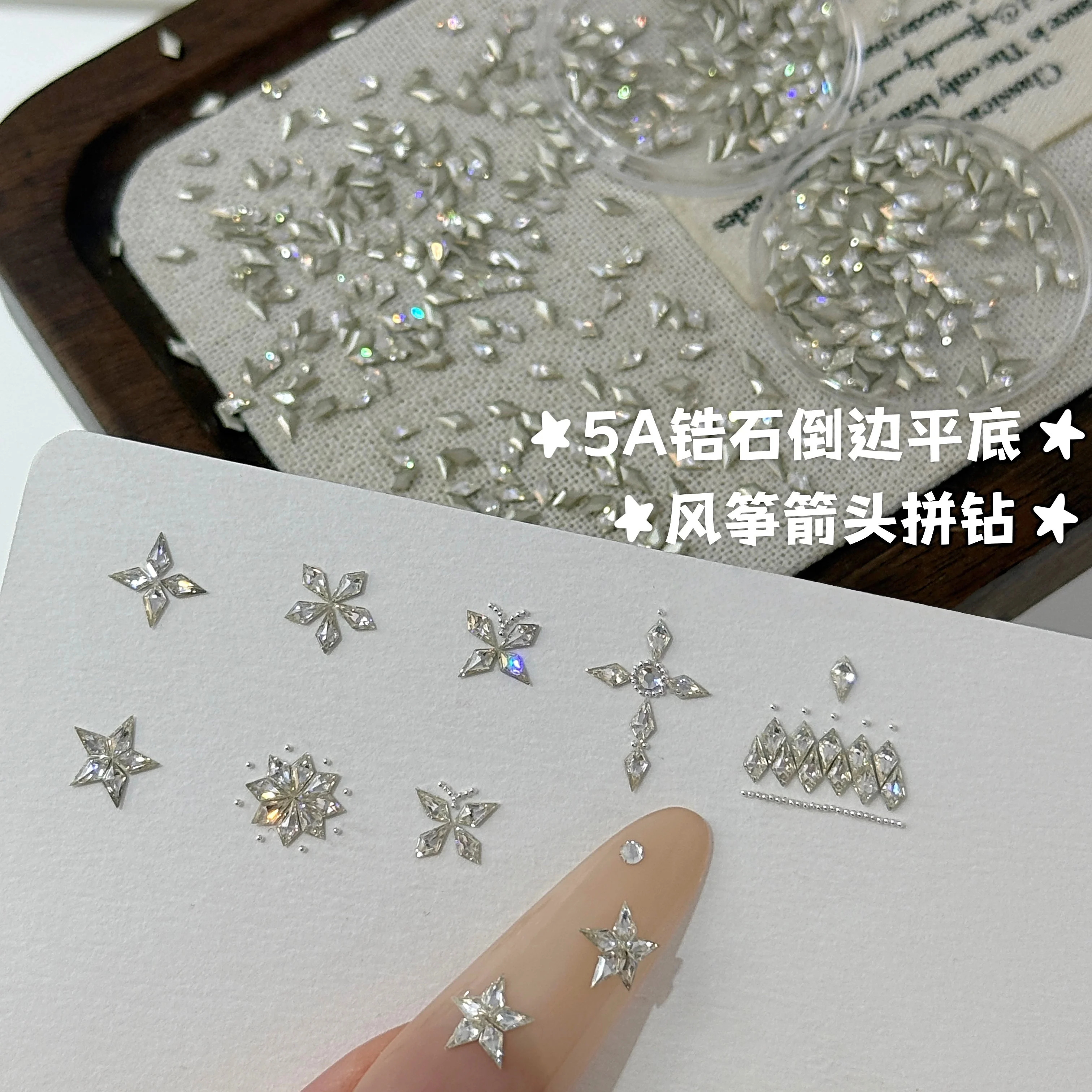 zirconias-premium-5a-de-qualidade-superior-com-base-chanfrada-para-decoracao-de-unhas-mini-estrelas-agrupadas-formato-de-pipa-e-flecha-strass-transparentes-para-unhas