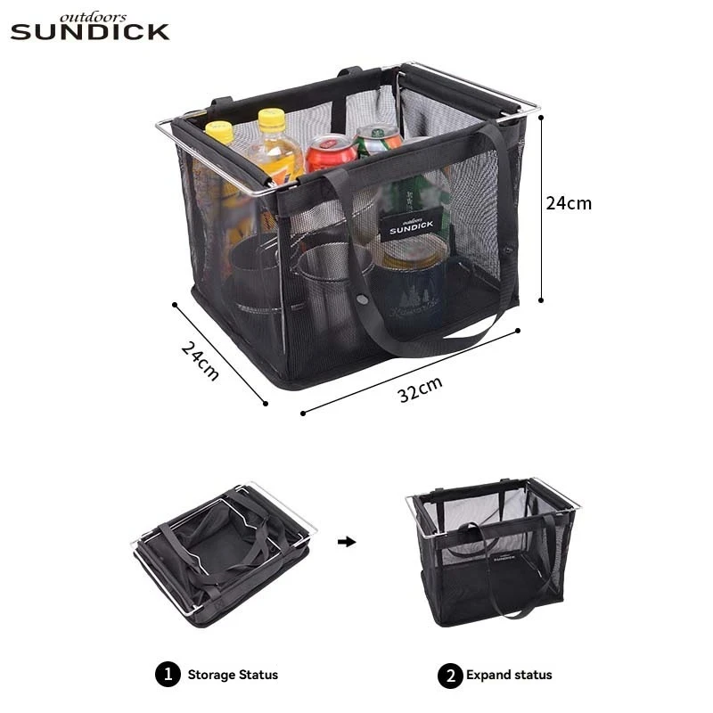 Large Capacity Outdoor Camping Handbag Picnic Bag Compatible with IGT Unit Mesh Filter Basket for Easy Serving