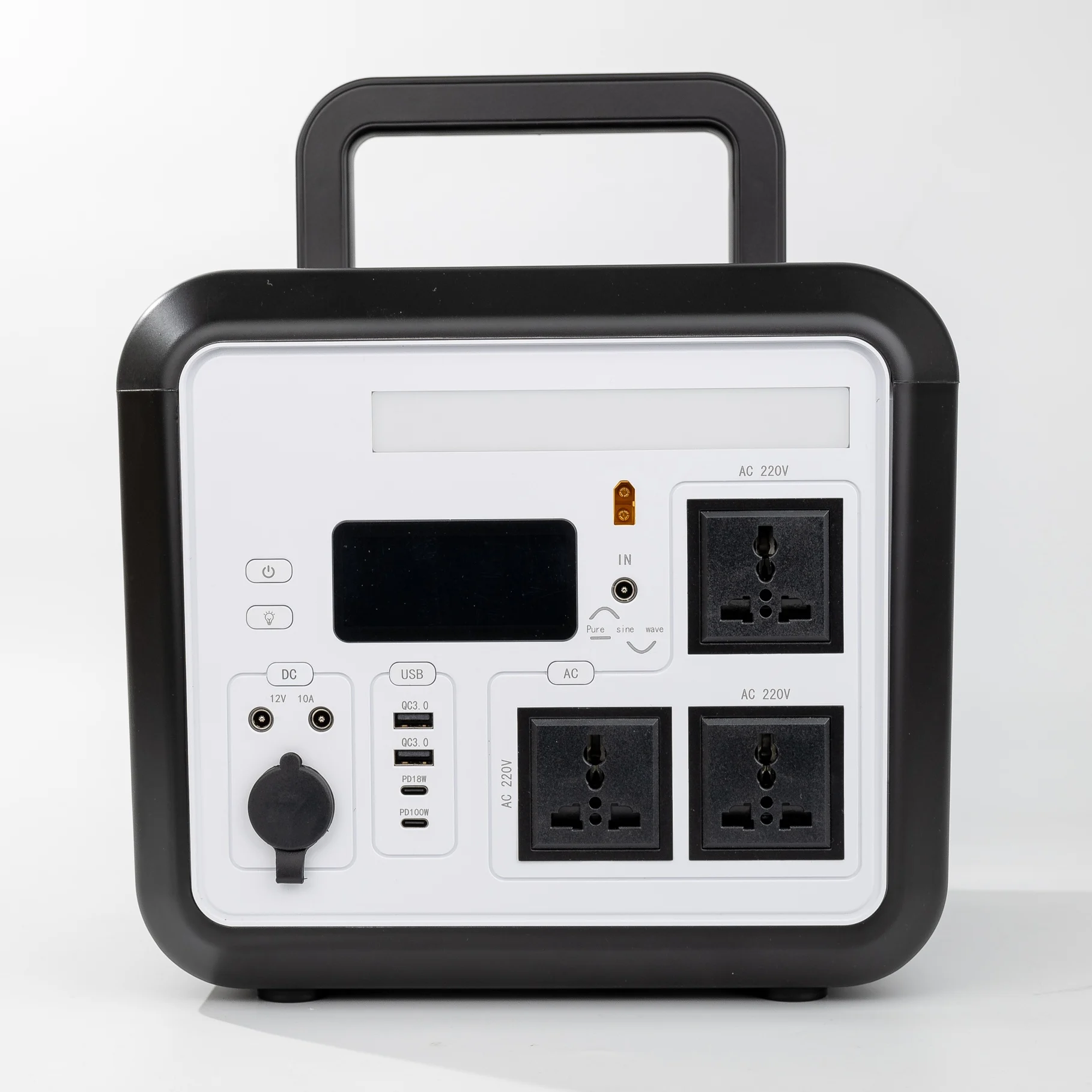 1600W High Power Outdoor Solar Energy Storage Power Station, 1024WH Large Capacity Portable Solar Generator for Emergency