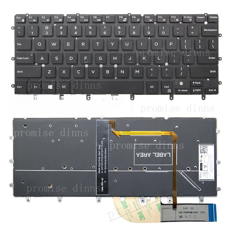 Оригинальная клавиатура для ноутбуков XPS 13 9343, 9350, 9360, N7547, N7548, P54G, P57G, P41F