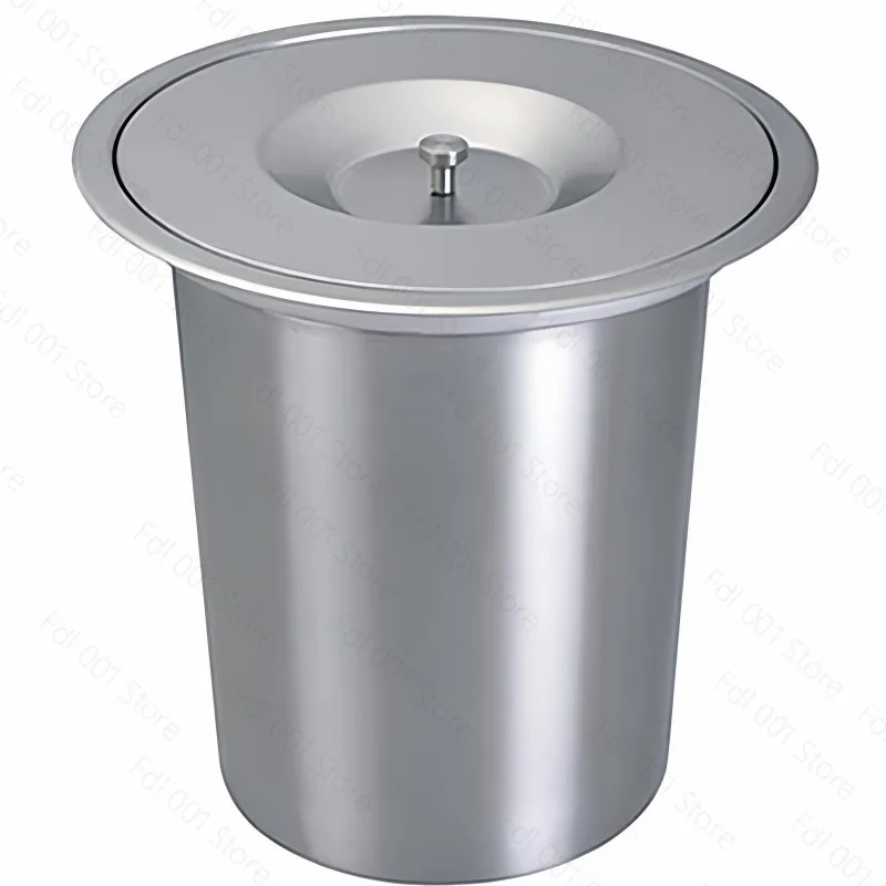 Hidden Embedded Stainless Steel Waste Bin 8L Built In Design for Kitchen Countertop Storage Use