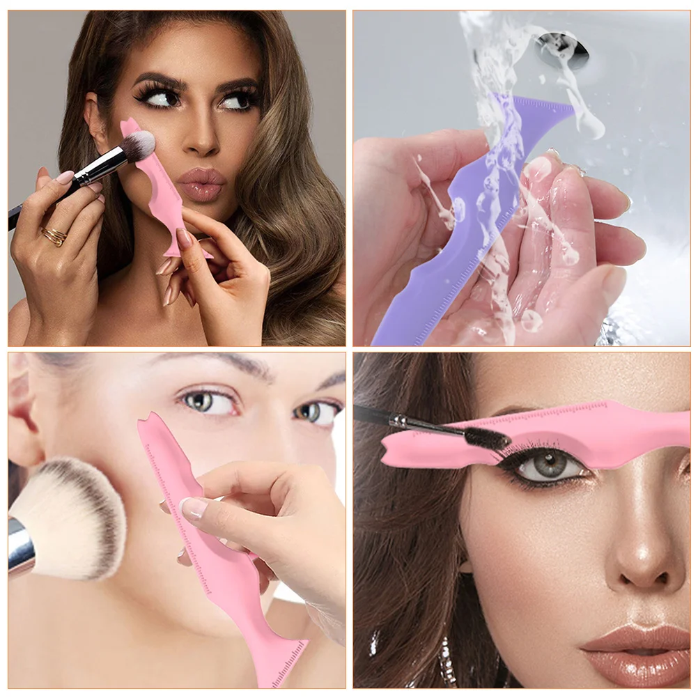 Silicone Beauty Ruler Mascara Drawing Aids Makeup Supplies Applicator Lipstick Tool Eyeliner Shadow Guide Template