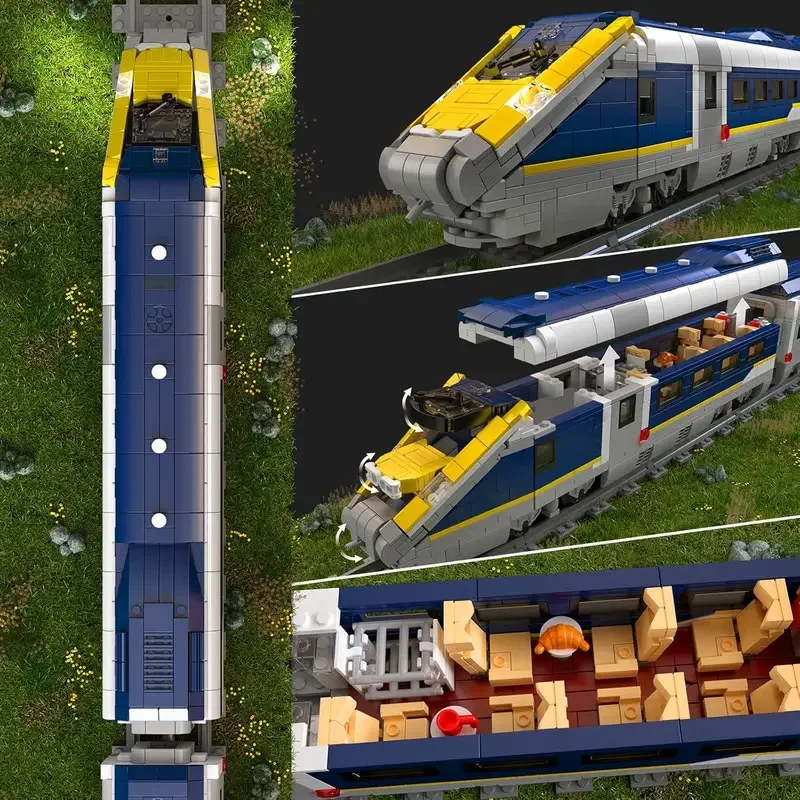 ตัวต่อรถไฟความเร็วสูง MOULD KING 12016 รุ่น British Express Passenger Train E320 ของเล่นตัวต่อแบบมีรีโมทคอนโทรล