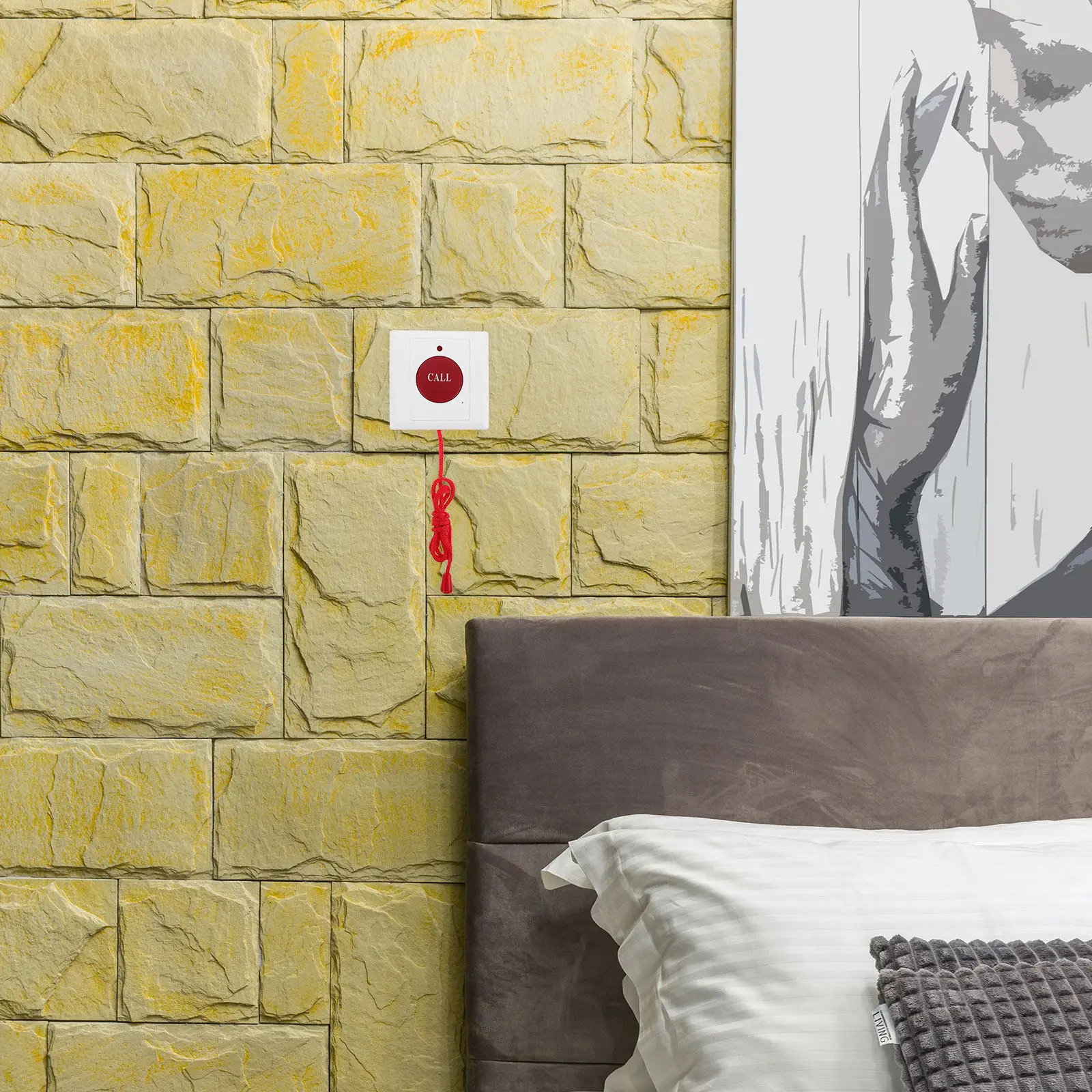 

Emergency Call Button with Pull Cord Dual Alarm System for Elderly Disabled Assistance Home Hospital Nursing Care Shower Safety