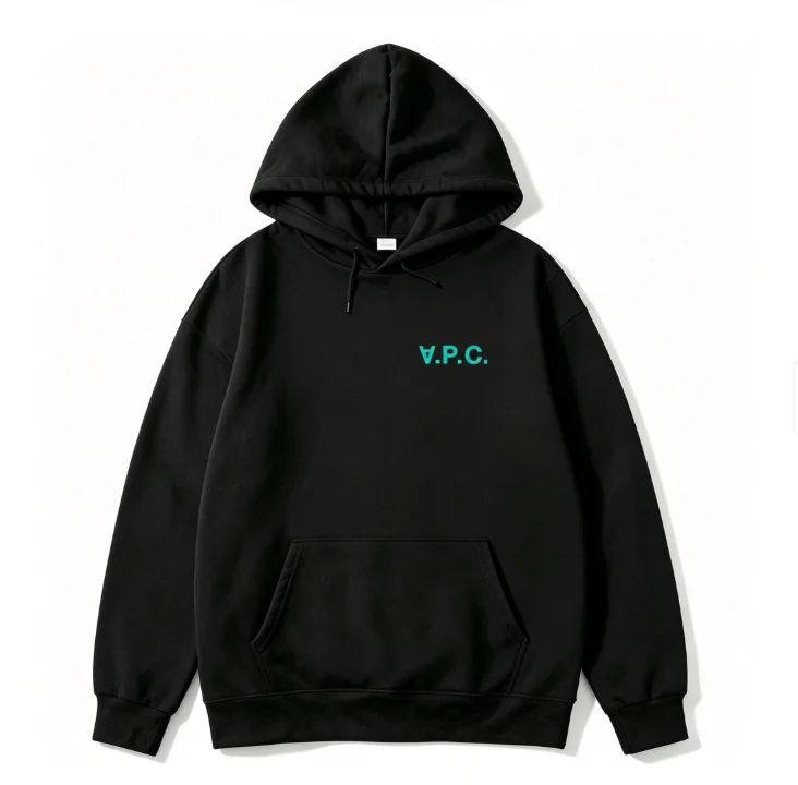 2026 new Left chest large size blue color simple letter pattern suitable for both men and women hooded sweatshirt