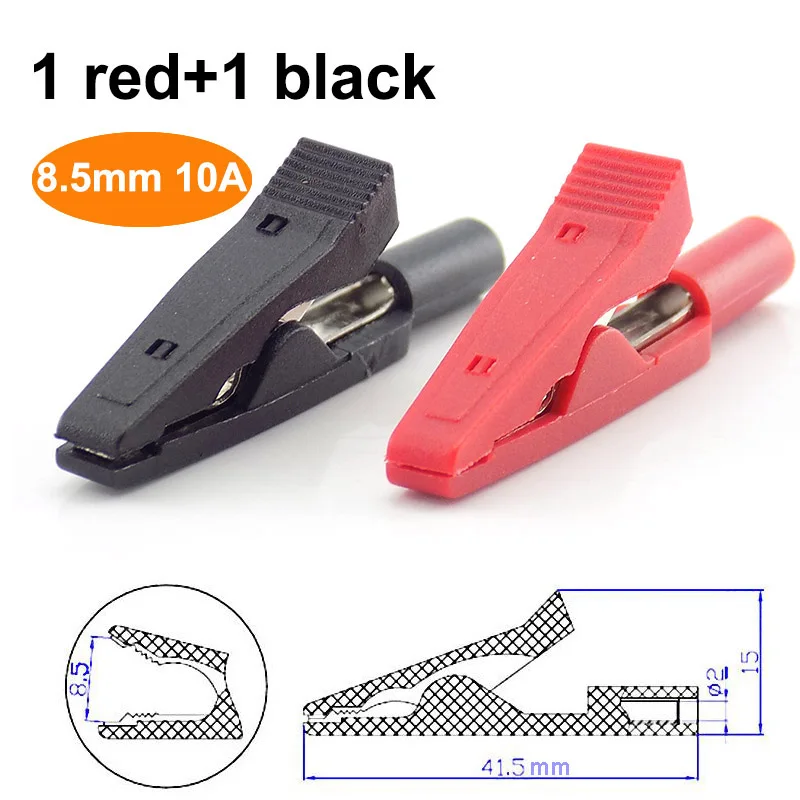 10A 20A 30A 50A Krokodilklemme Adapter 2MM 4MM Bananenstecker Sondenklemme für Multimeter-Messleitung Isoliert