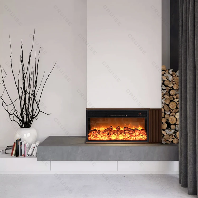 CRUISE Intelligent Infrared Remote Control Stand Inserts Inbuilt Small Infrared Mini Electric Fire Fireplace with Heater