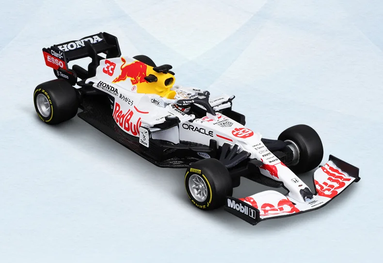 Bburago-Casque de Turquie RB16B, Juste anti-poussière RB16, White Red Bull, F1 #33 Max Verstappen #11 Sergio Perez Formula, En stock, Jouet, 1:43